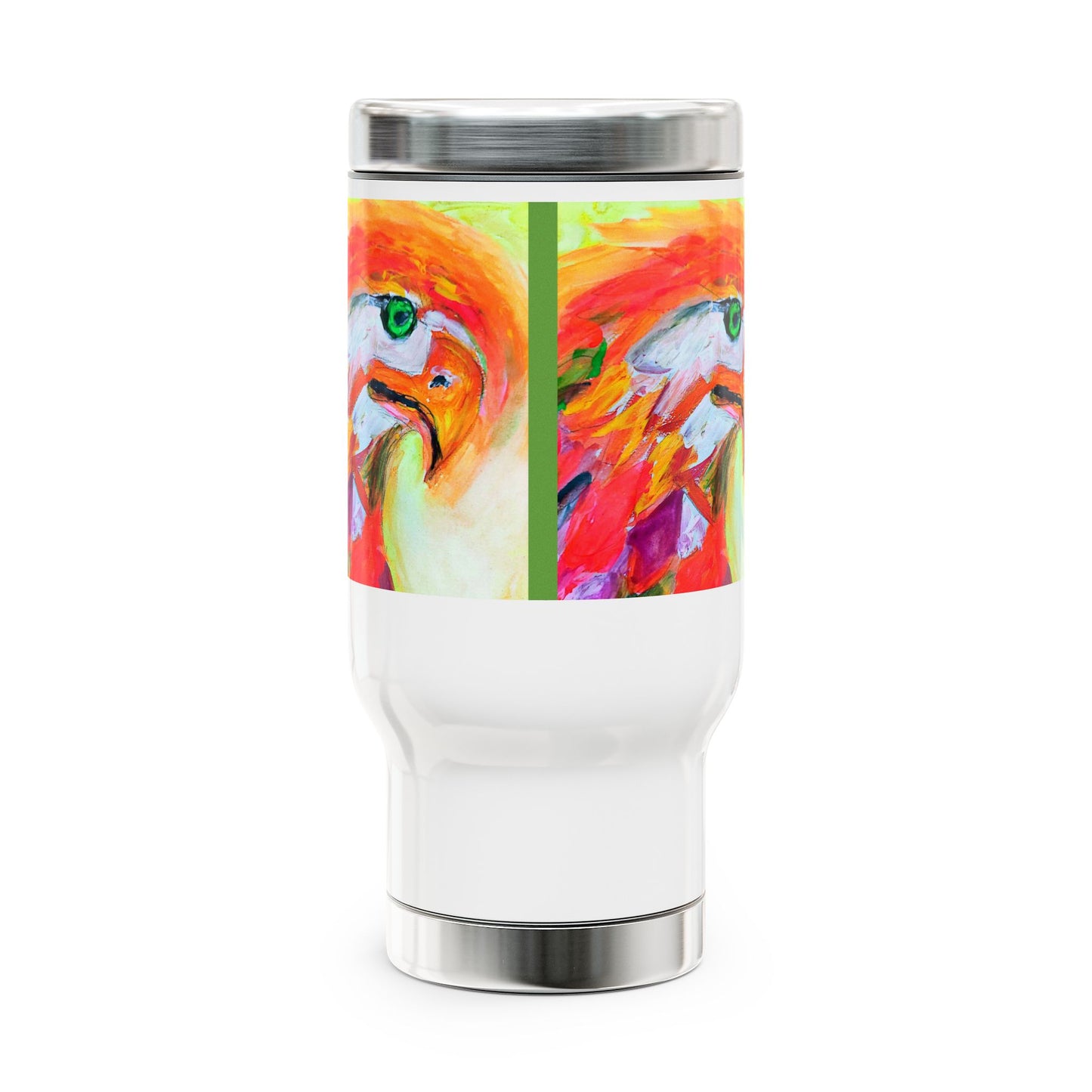 The Shining Bird- Travel Mug with Handle, 14oz