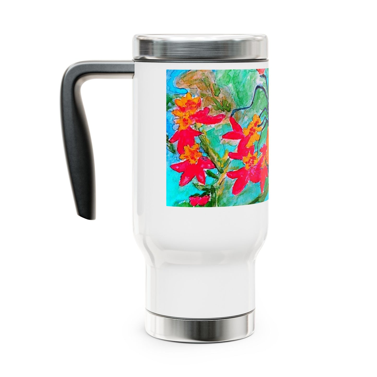 The Beautiful Butterfly -Travel Mug with Handle, 14oz