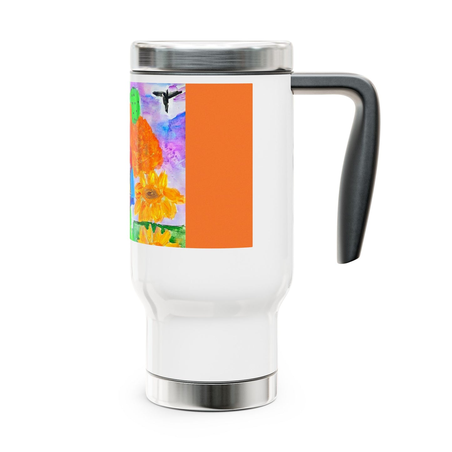 Pretty Cowboy Riding a Horse- Travel Mug with Handle, 14oz