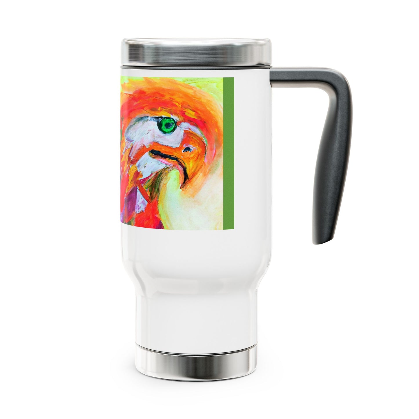 The Shining Bird- Travel Mug with Handle, 14oz