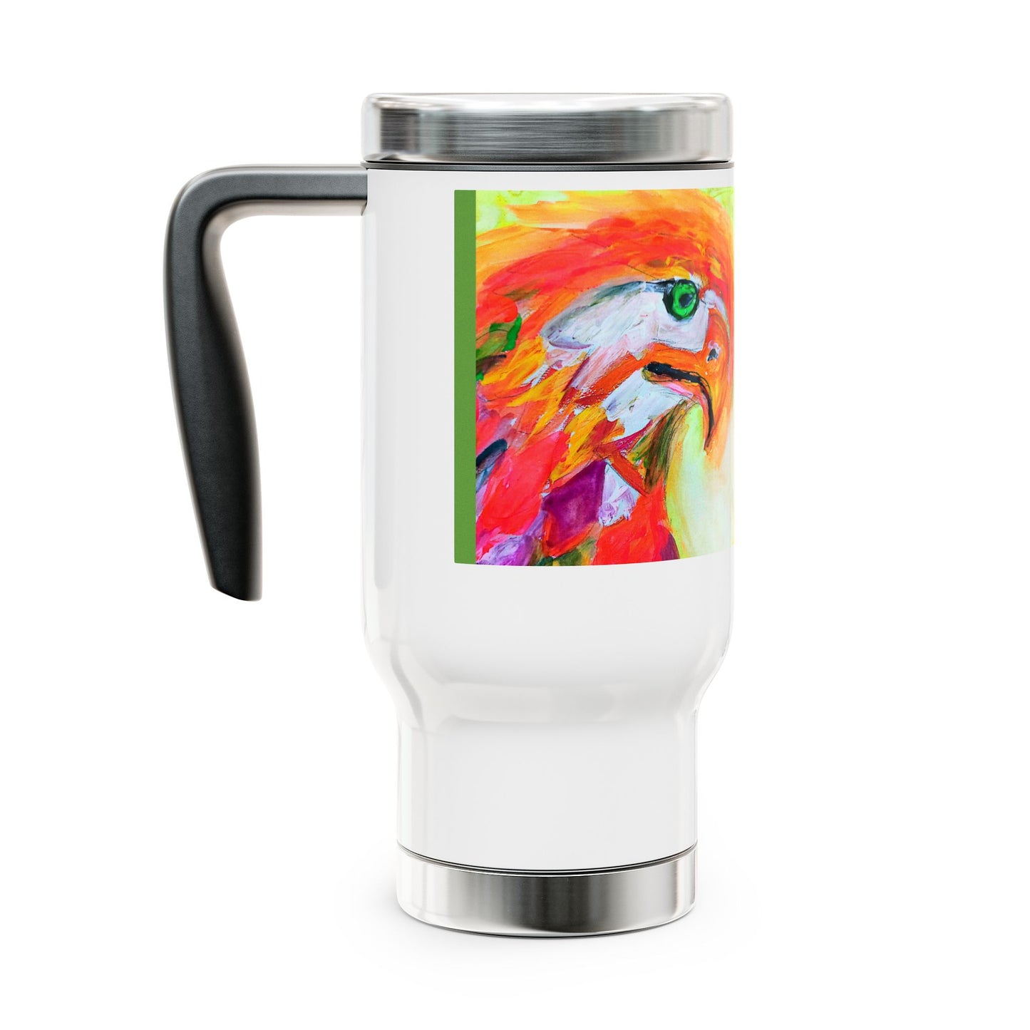 The Shining Bird- Travel Mug with Handle, 14oz