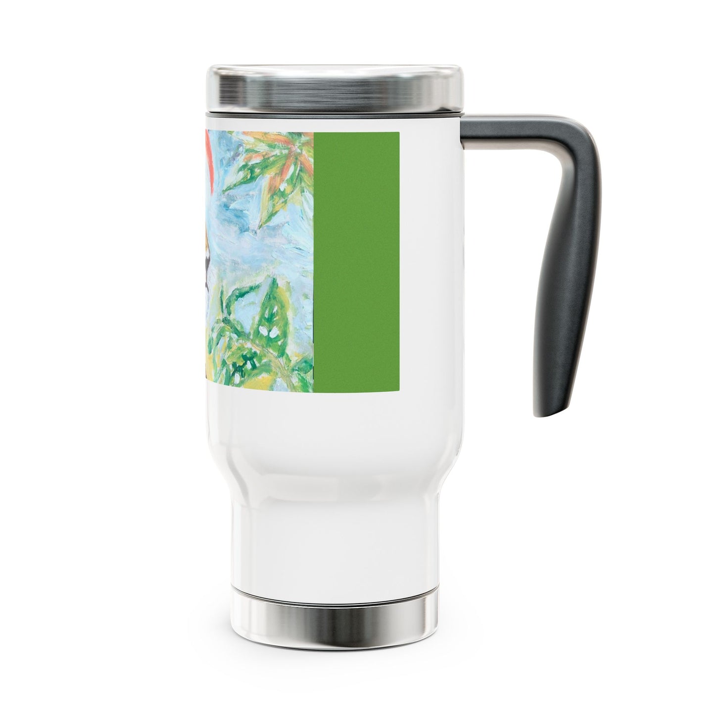 Love between a lioness and her cub- Travel Mug with Handle, 14oz