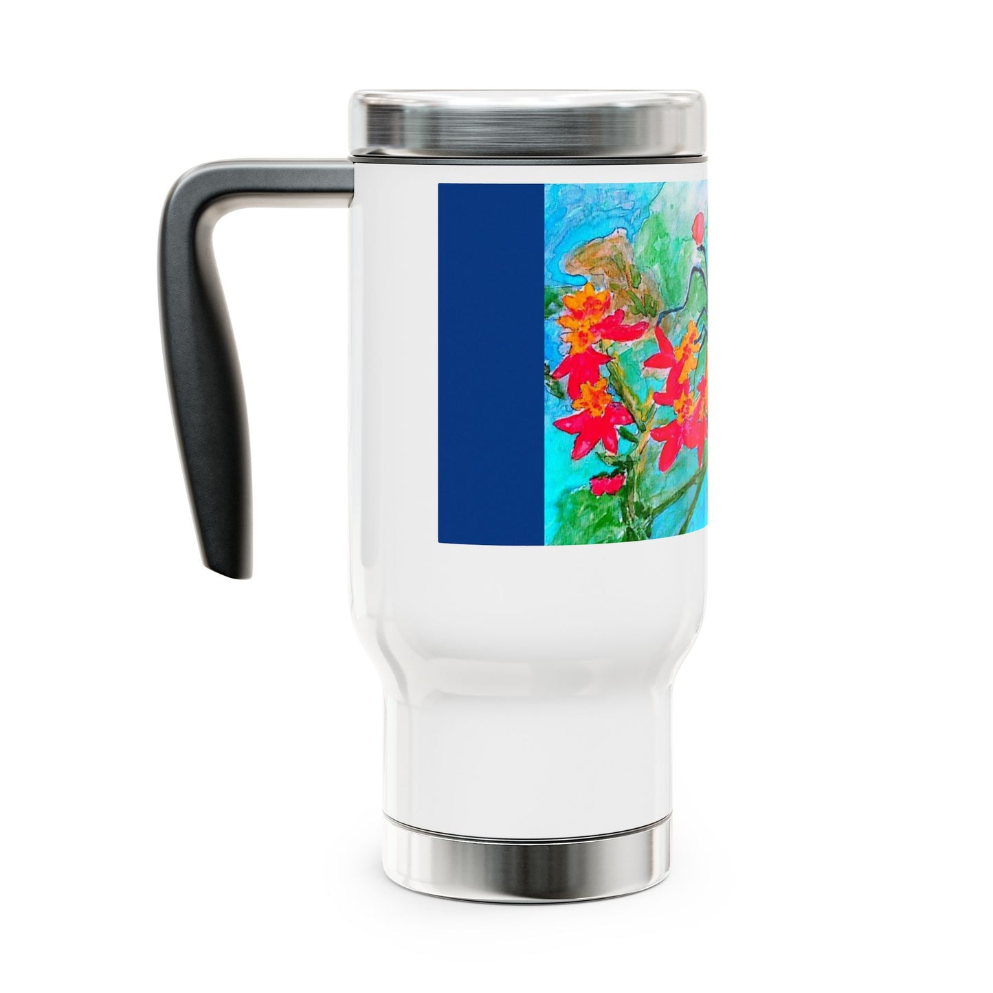 The Beautiful Butterfly- Travel Mug with Handle, 14oz