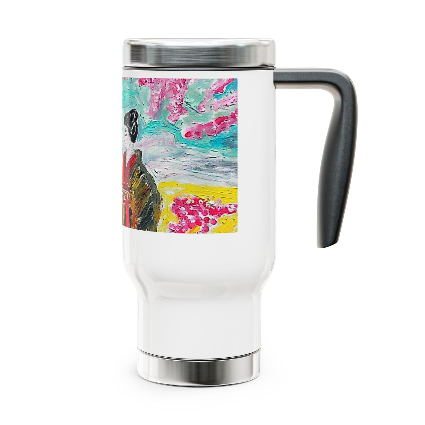 Stainless Steel Travel Mug with Handle, 14oz