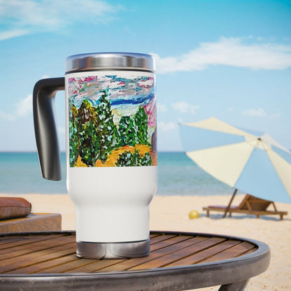 Stainless Steel Travel Mug with Handle, 14oz