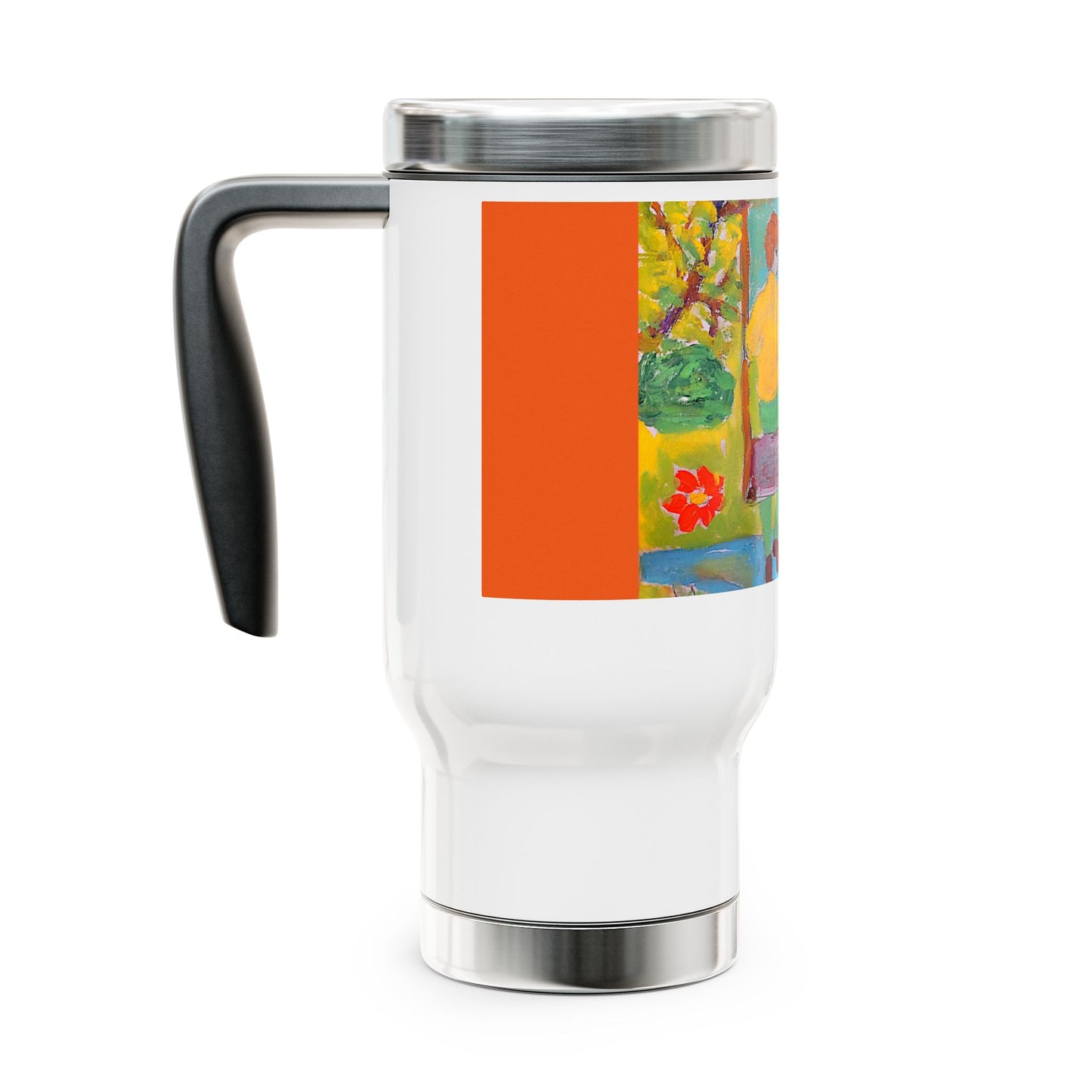 Stainless Steel Travel Mug with Handle, 14oz