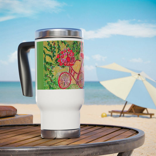 Stainless Steel Travel Mug with Handle, 14oz