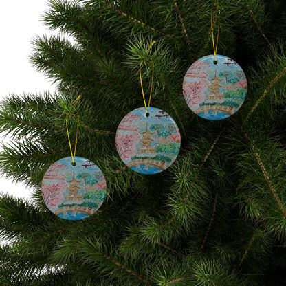 Ceramic Ornaments, 2-Side Print, (1pc, 3pcs, 5pcs, 10pcs)