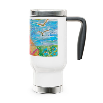 Stainless Steel Travel Mug with Handle, 14oz