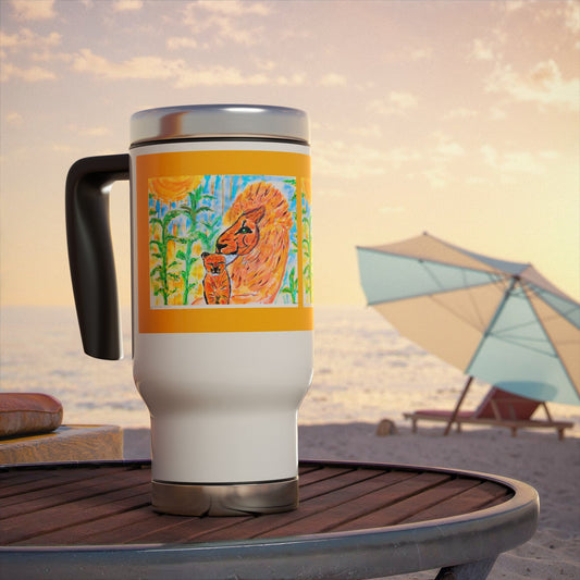 Stainless Steel Travel Mug with Handle, 14oz