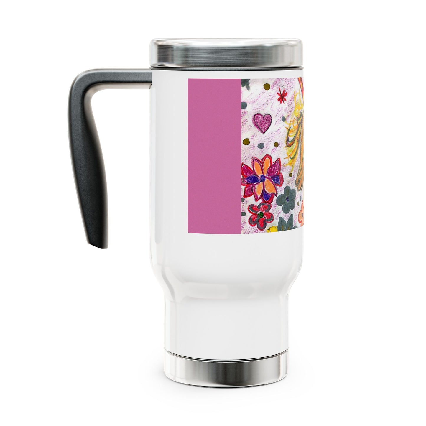 Stainless Steel Travel Mug with Handle, 14oz