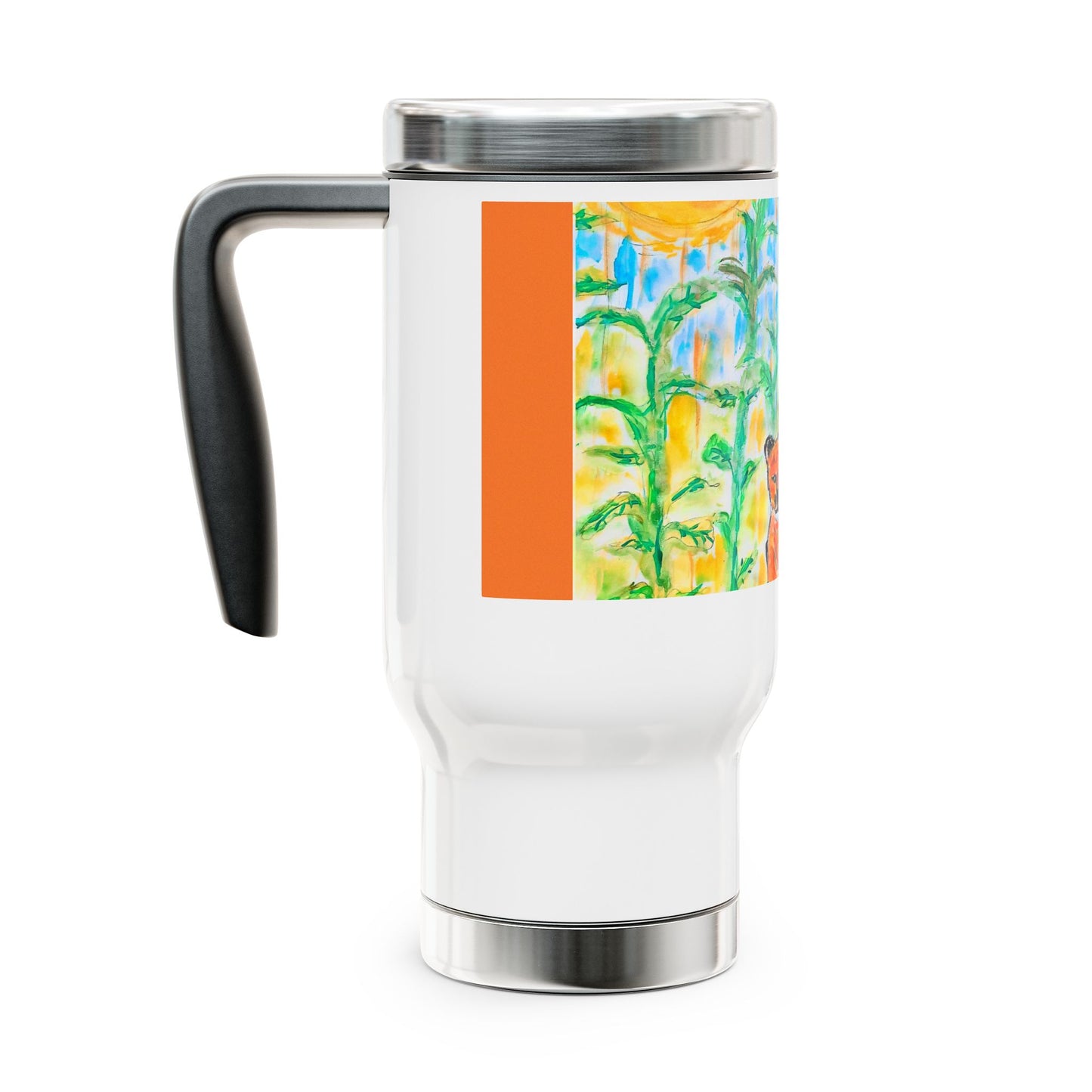 Stainless Steel Travel Mug with Handle, 14oz