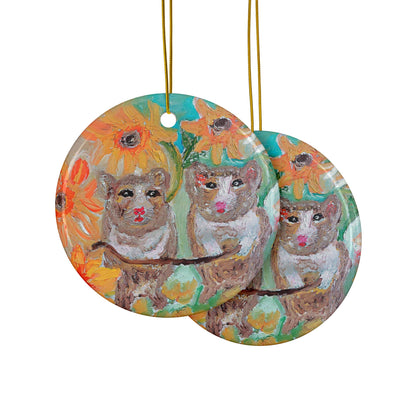 Ceramic Ornaments, 2-Side Print, (1pc, 3pcs, 5pcs, 10pcs)