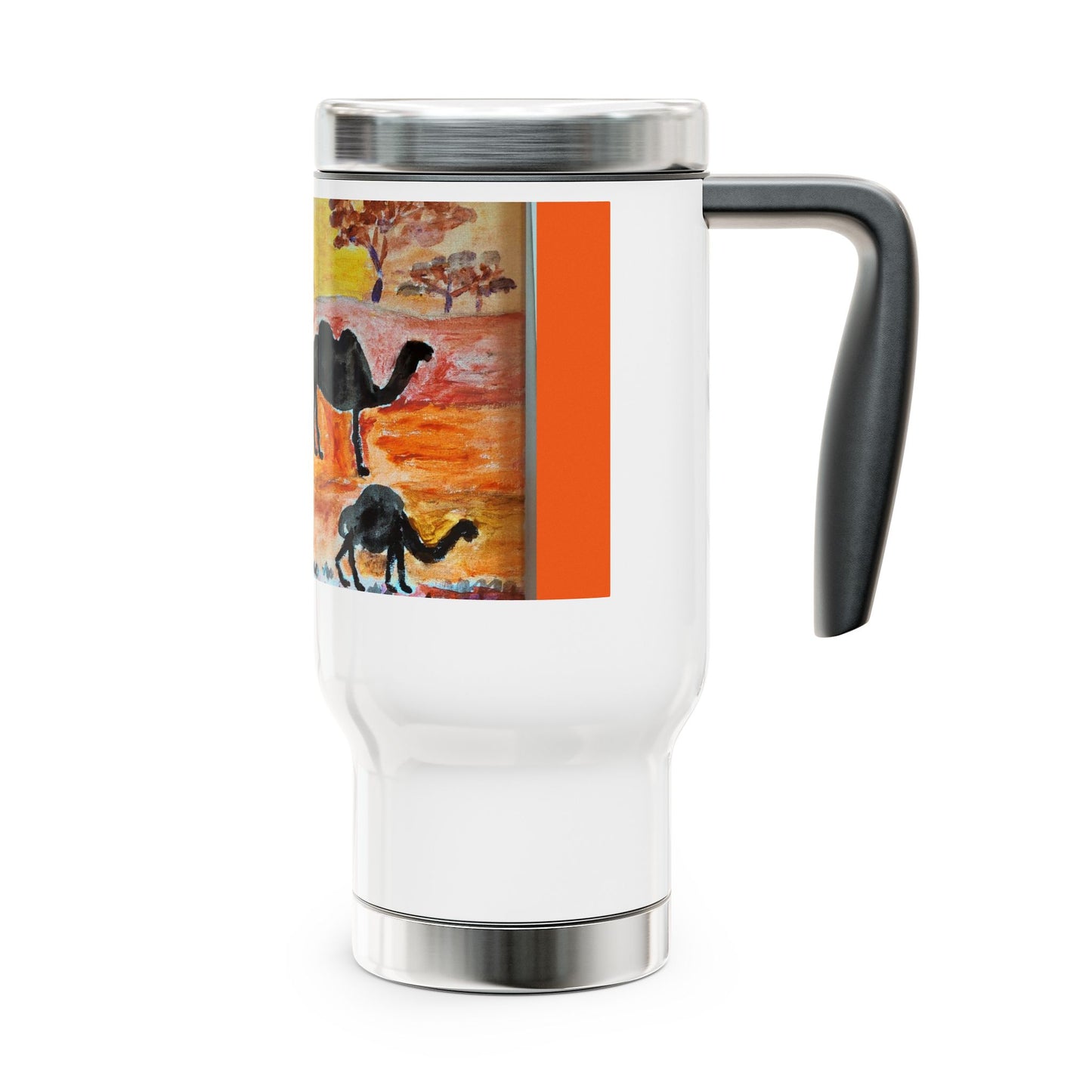 Stainless Steel Travel Mug with Handle, 14oz