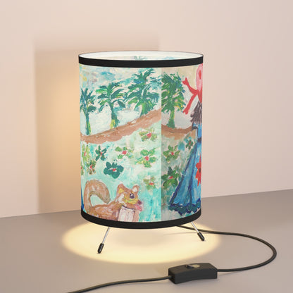 Tripod Lamp with High-Res Printed Shade, US\CA plug