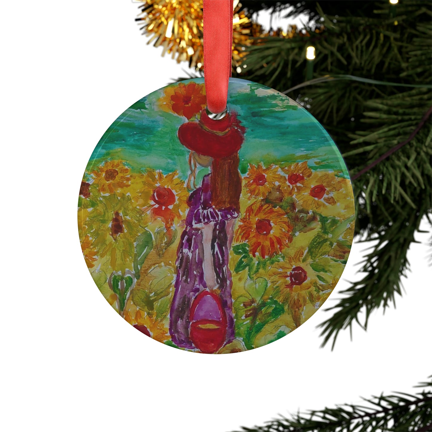 Acrylic Ornament with Ribbon