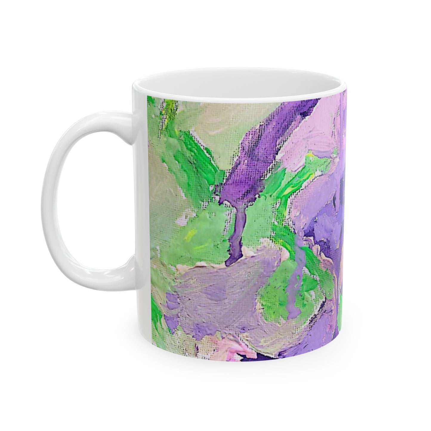 Bee on a violet flower- Ceramic Mug, (11oz, 15oz)